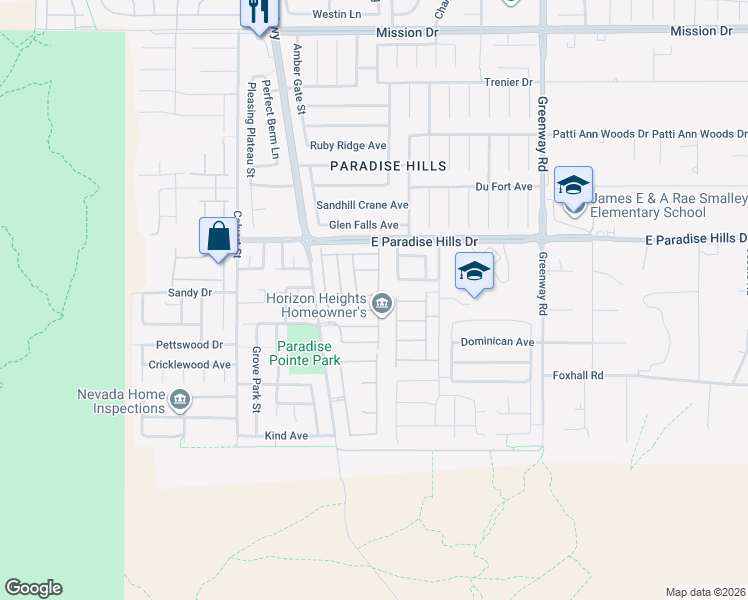 map of restaurants, bars, coffee shops, grocery stores, and more near 179 Redwood Pond Drive in Henderson