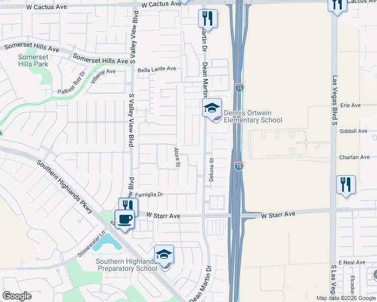 map of restaurants, bars, coffee shops, grocery stores, and more near 11015 Sardinia Sands Drive in Las Vegas