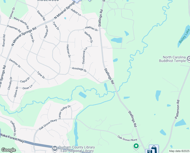 map of restaurants, bars, coffee shops, grocery stores, and more near 10 Redear Place in Durham