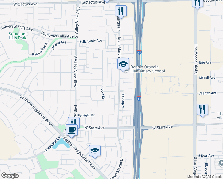map of restaurants, bars, coffee shops, grocery stores, and more near 3294 Palio Avenue in Las Vegas