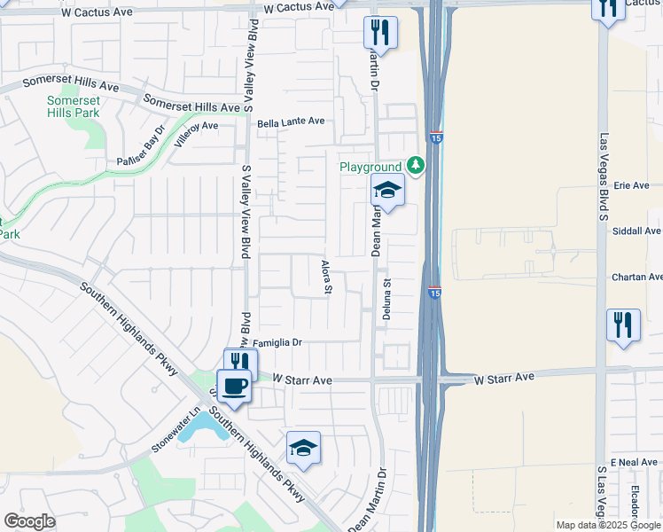 map of restaurants, bars, coffee shops, grocery stores, and more near 3418 Palio Avenue in Las Vegas