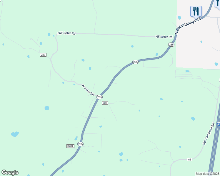 map of restaurants, bars, coffee shops, grocery stores, and more near 10208 Arkansas 265 in Fayetteville