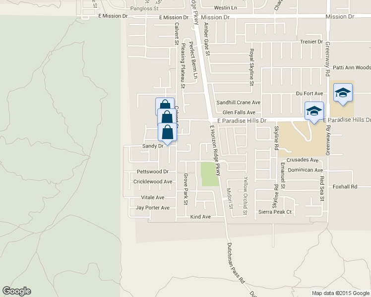 map of restaurants, bars, coffee shops, grocery stores, and more near 45 American Run Avenue in Henderson