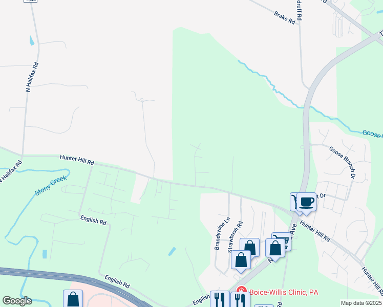 map of restaurants, bars, coffee shops, grocery stores, and more near 1320 Sportsman Trail in Rocky Mount