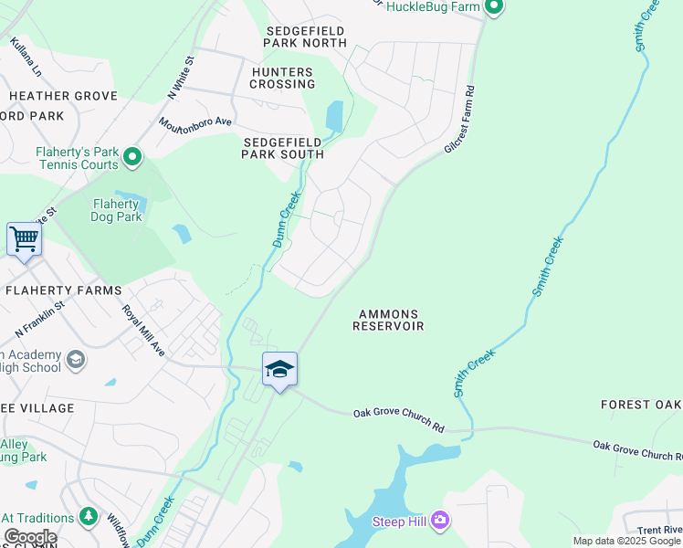 map of restaurants, bars, coffee shops, grocery stores, and more near 948 Calista Drive in Wake Forest
