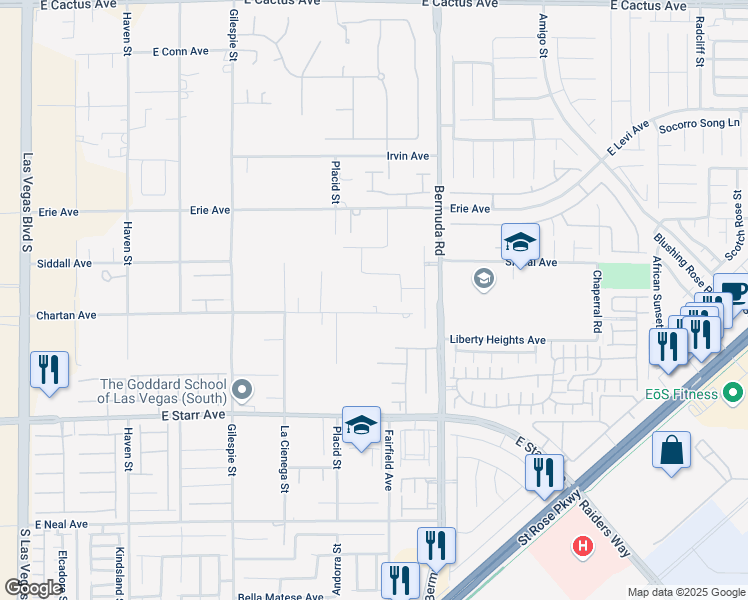 map of restaurants, bars, coffee shops, grocery stores, and more near 330 Chartan Avenue in Las Vegas