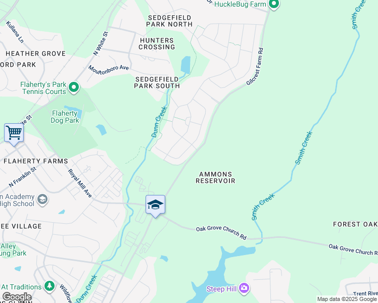 map of restaurants, bars, coffee shops, grocery stores, and more near 948 Calista Drive in Wake Forest