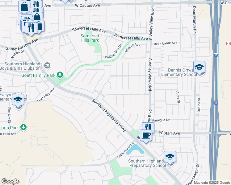 map of restaurants, bars, coffee shops, grocery stores, and more near 4126 Royal Scots Avenue in Las Vegas