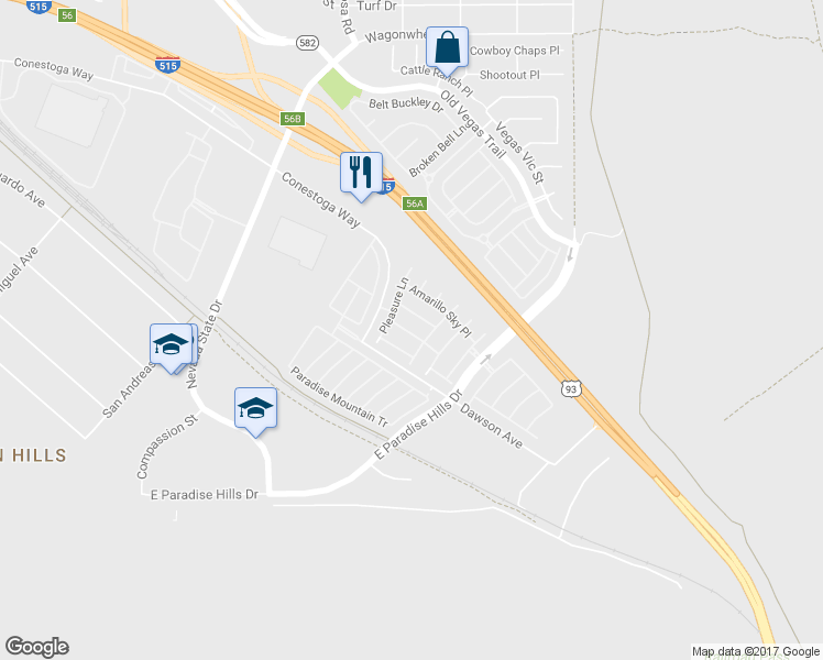 map of restaurants, bars, coffee shops, grocery stores, and more near 1143 Grass Pond Place in Henderson