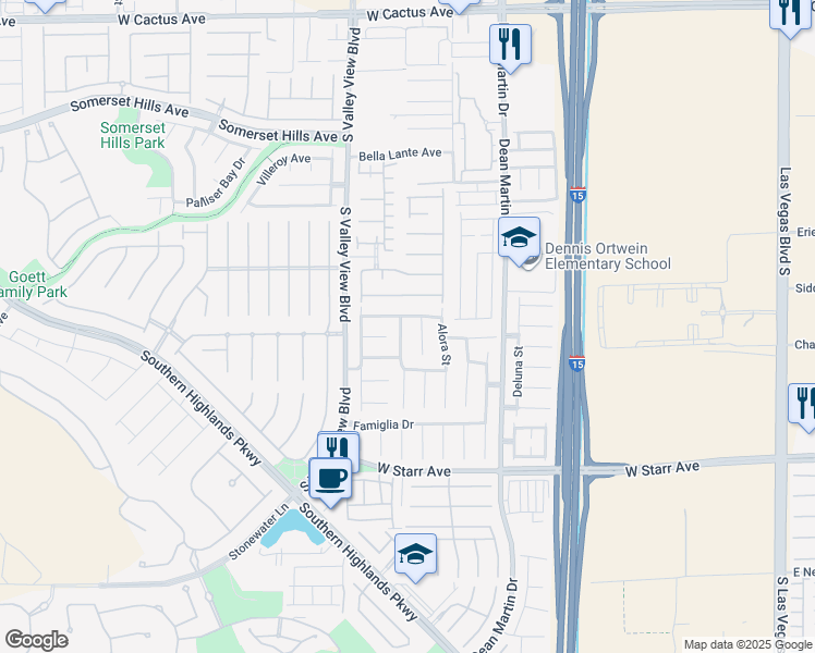map of restaurants, bars, coffee shops, grocery stores, and more near 3632 Laguna Veneta Avenue in Las Vegas