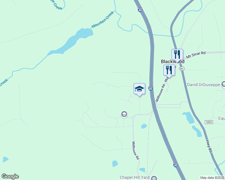map of restaurants, bars, coffee shops, grocery stores, and more near 1301 Galilean Trail in Chapel Hill