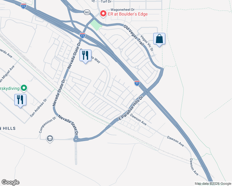 map of restaurants, bars, coffee shops, grocery stores, and more near 1152 Harts Bluff Place in Henderson