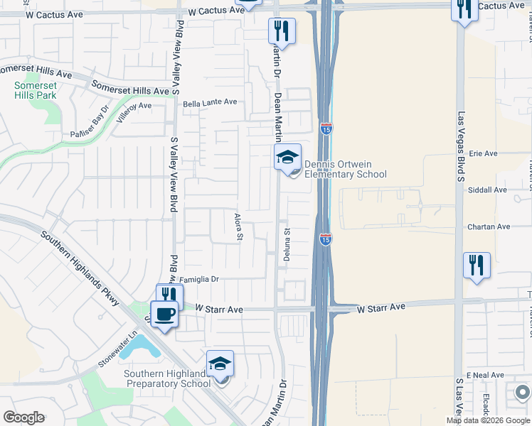 map of restaurants, bars, coffee shops, grocery stores, and more near 11015 Sardinia Sands Drive in Las Vegas