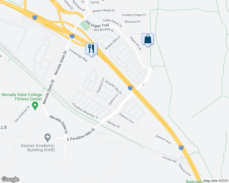 map of restaurants, bars, coffee shops, grocery stores, and more near 1080 Slate Crossing Lane in Henderson