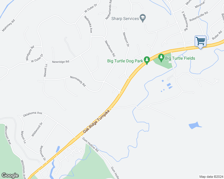 map of restaurants, bars, coffee shops, grocery stores, and more near 100 Naples Lane in Oak Ridge