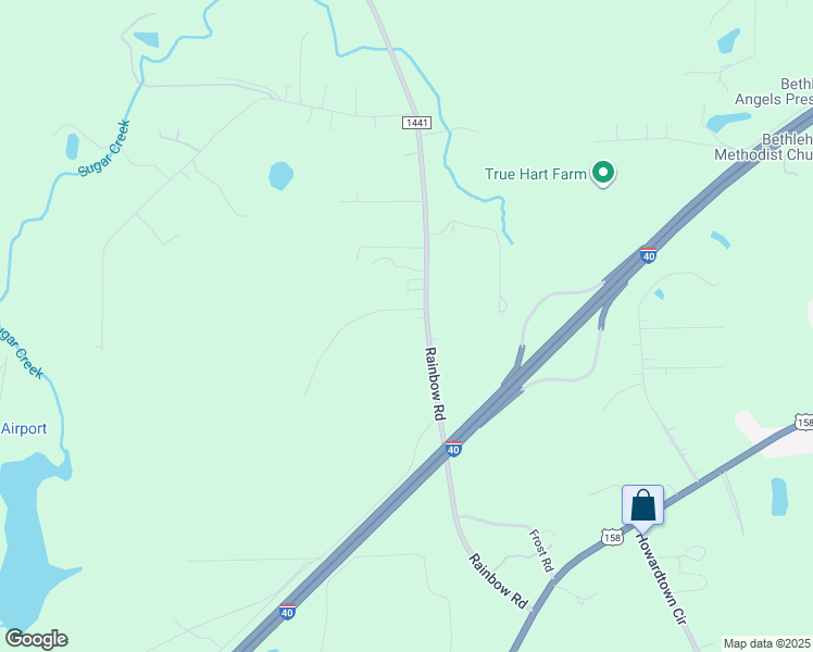 map of restaurants, bars, coffee shops, grocery stores, and more near 391 Rainbow Road in Advance