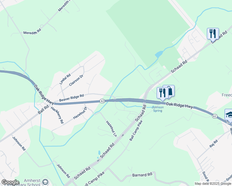 map of restaurants, bars, coffee shops, grocery stores, and more near 4603 Beaver Ridge Road in Knoxville