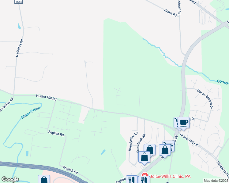 map of restaurants, bars, coffee shops, grocery stores, and more near 2606 Mallard Court in Rocky Mount