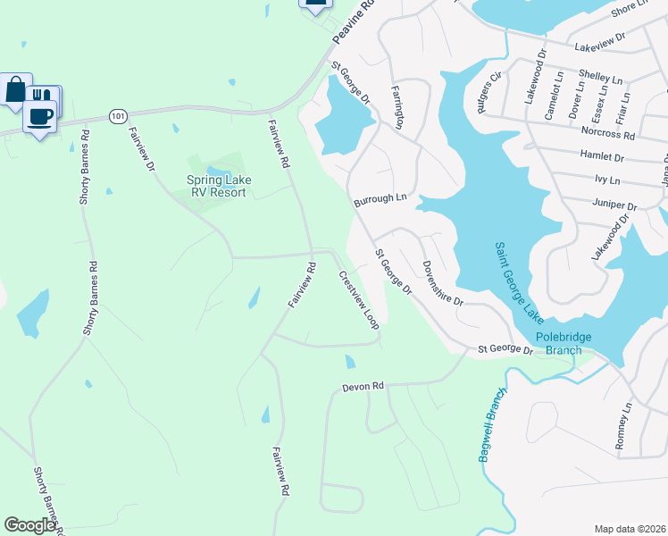 map of restaurants, bars, coffee shops, grocery stores, and more near 322 Crestview Loop in Crossville