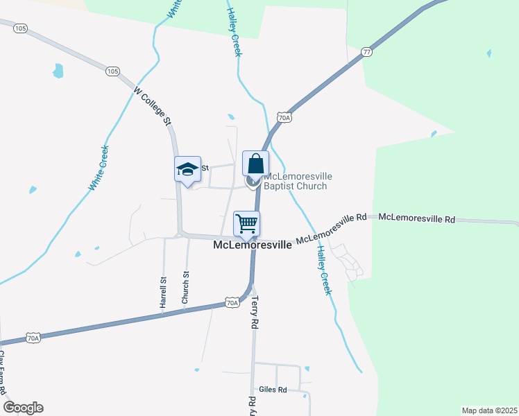 map of restaurants, bars, coffee shops, grocery stores, and more near in MC LEMORESVLE