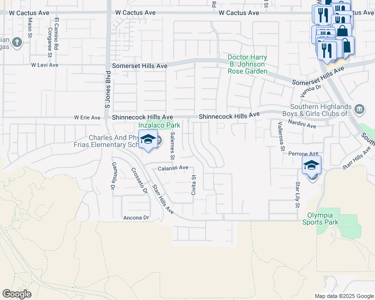 map of restaurants, bars, coffee shops, grocery stores, and more near 11022 Saint Rafael Street in Las Vegas