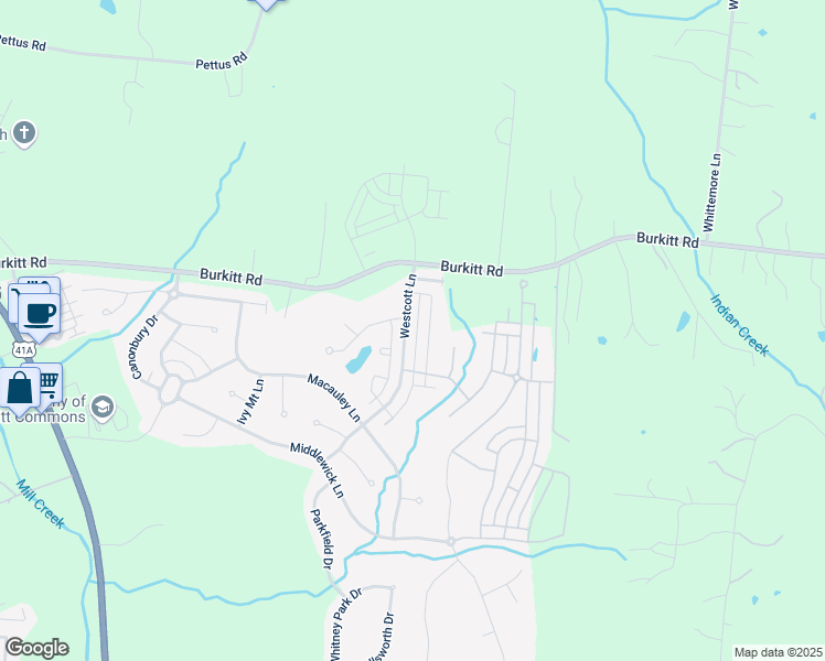 map of restaurants, bars, coffee shops, grocery stores, and more near 904 Springlane Drive in Nolensville