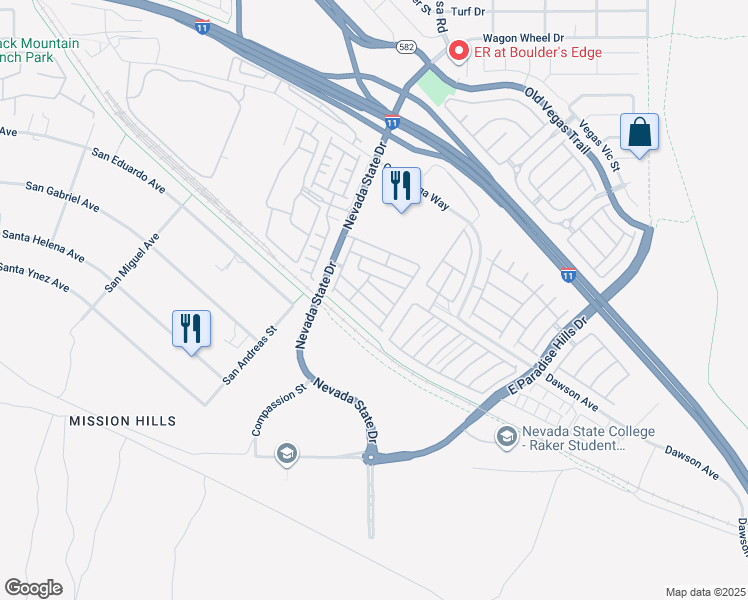 map of restaurants, bars, coffee shops, grocery stores, and more near 1532 Eva Crossing Place in Henderson