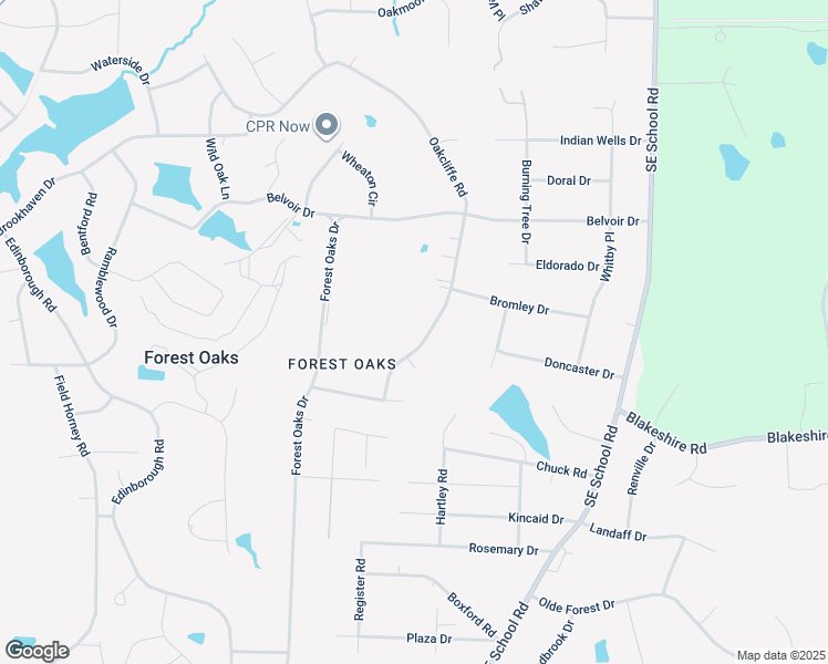 map of restaurants, bars, coffee shops, grocery stores, and more near 4708 Oakcliffe Road in Greensboro