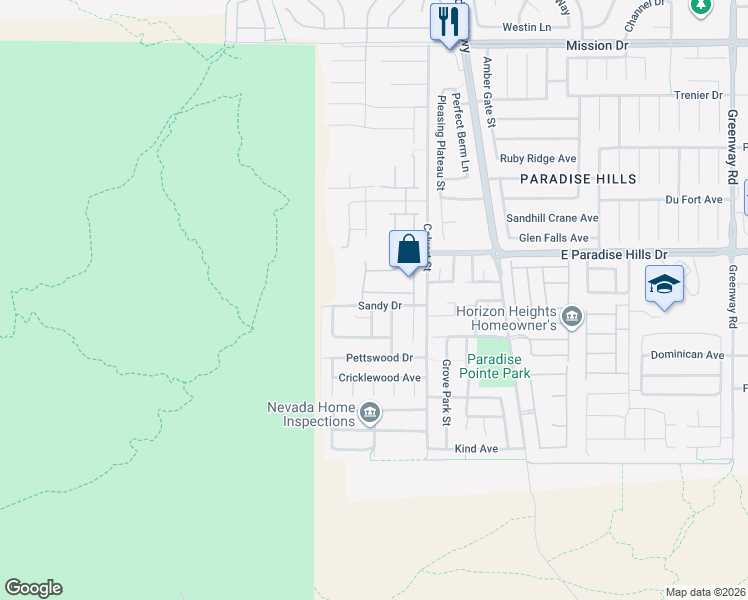 map of restaurants, bars, coffee shops, grocery stores, and more near 128 Attingham Park Avenue in Henderson