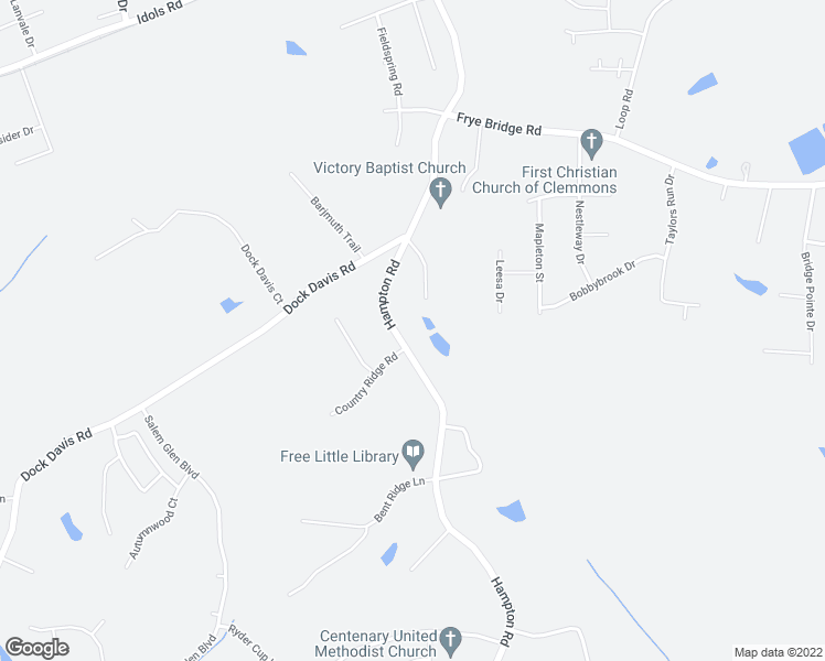 map of restaurants, bars, coffee shops, grocery stores, and more near 4859 Hampton Road in Clemmons