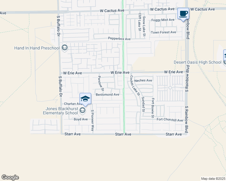 map of restaurants, bars, coffee shops, grocery stores, and more near 7419 Bakewell Avenue in Las Vegas