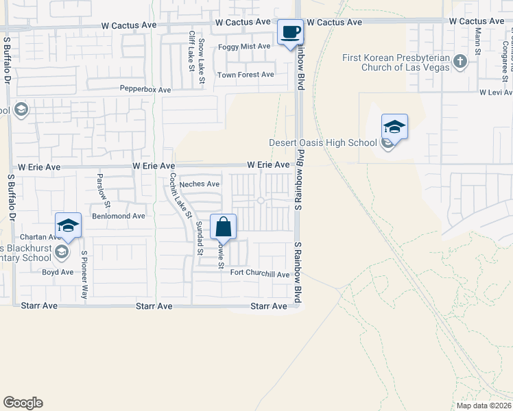 map of restaurants, bars, coffee shops, grocery stores, and more near 11009 Ketchikan Street in Las Vegas