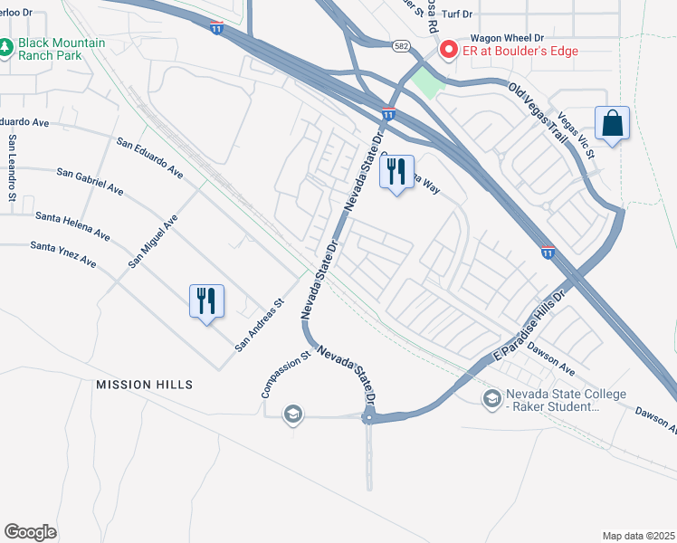 map of restaurants, bars, coffee shops, grocery stores, and more near 1503 Eliana Crossing Place in Henderson