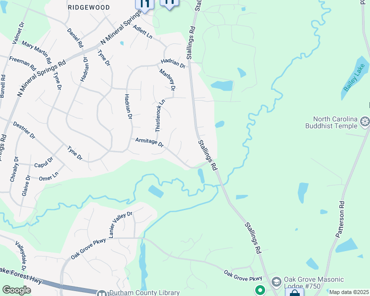 map of restaurants, bars, coffee shops, grocery stores, and more near 8 Redear Place in Durham