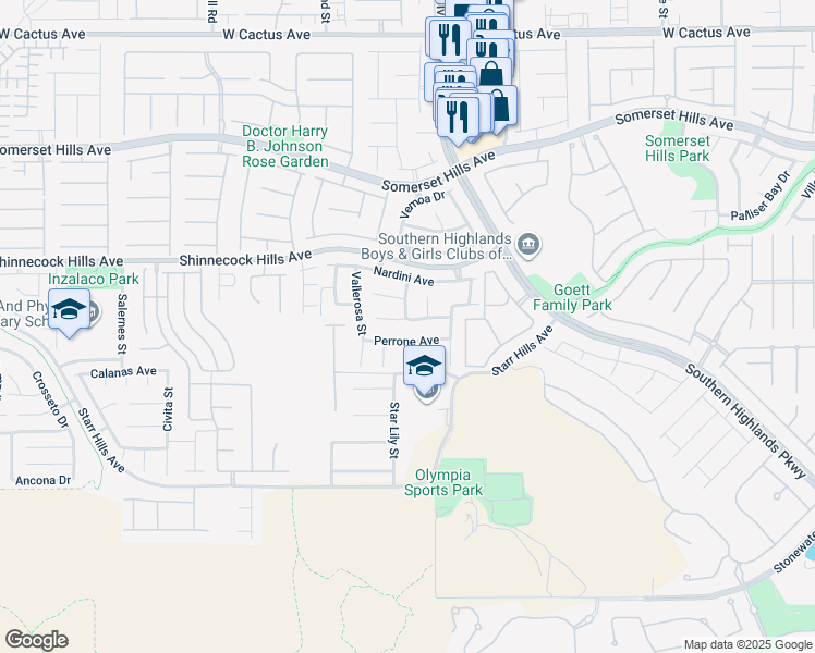 map of restaurants, bars, coffee shops, grocery stores, and more near 4971 Lunetto Avenue in Las Vegas