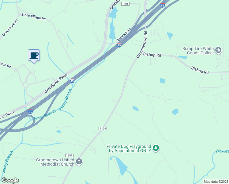 map of restaurants, bars, coffee shops, grocery stores, and more near 4620 Groometown Road in Greensboro
