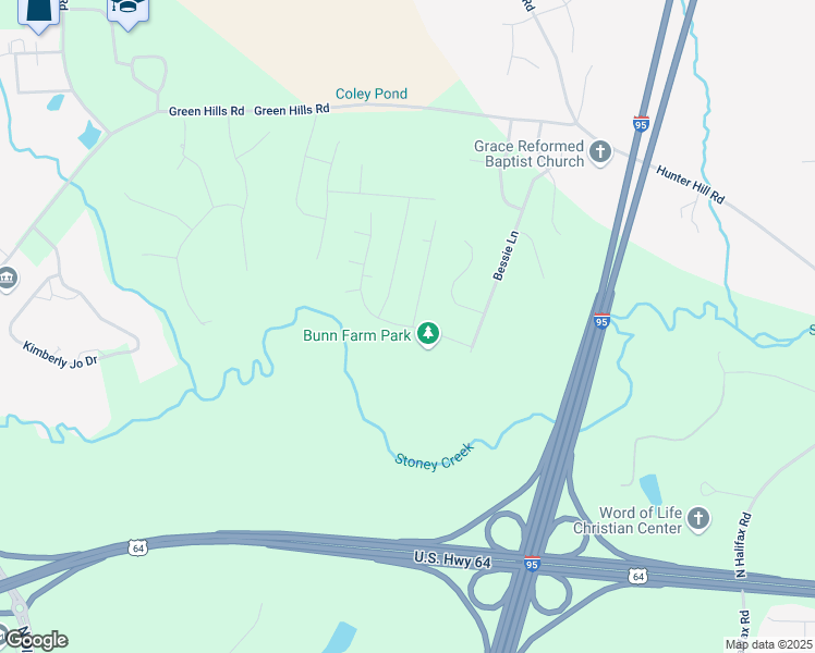 map of restaurants, bars, coffee shops, grocery stores, and more near 4400 Lessie Trail in Rocky Mount