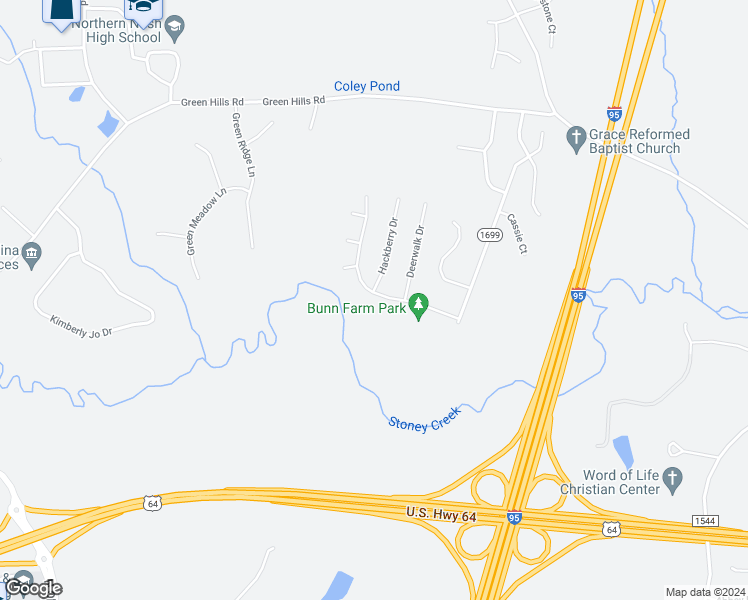 map of restaurants, bars, coffee shops, grocery stores, and more near 4393 Lessie Trail in Rocky Mount