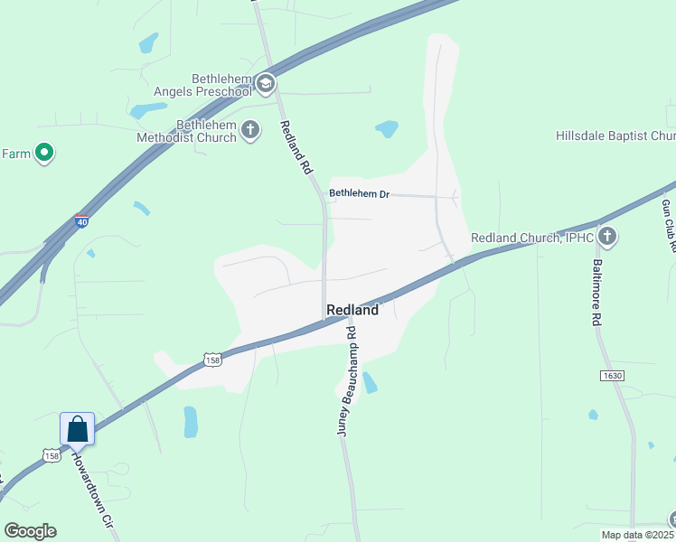 map of restaurants, bars, coffee shops, grocery stores, and more near 154 Redland Road in Advance
