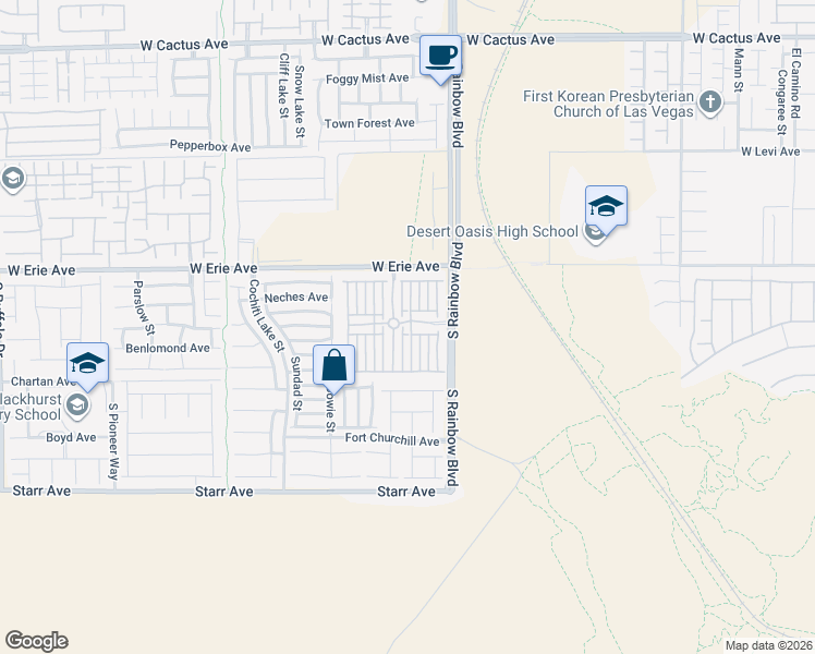 map of restaurants, bars, coffee shops, grocery stores, and more near 11003 Mount Pendleton Street in Las Vegas