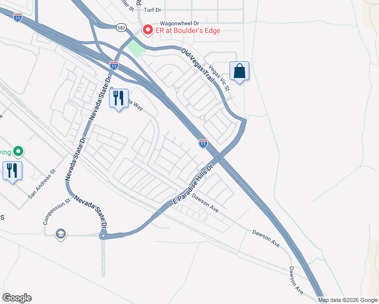 map of restaurants, bars, coffee shops, grocery stores, and more near 1070 Slate Crossing Lane in Henderson