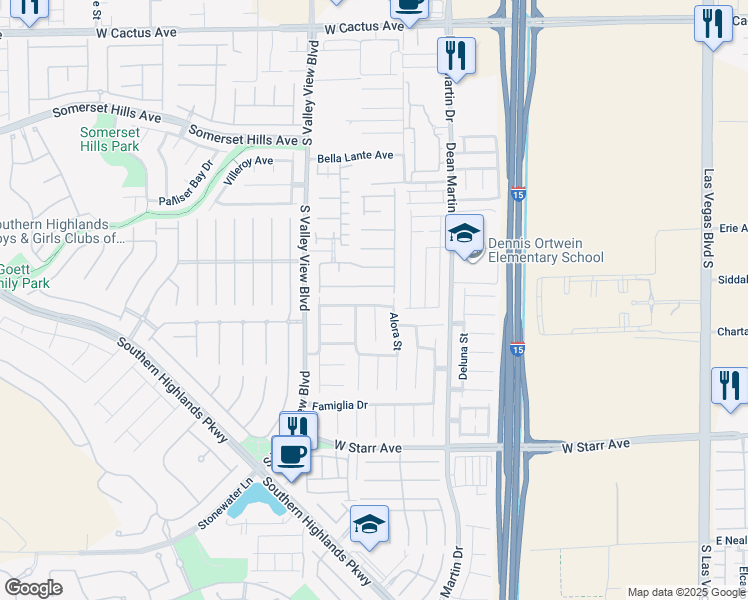 map of restaurants, bars, coffee shops, grocery stores, and more near 3528 Laguna Veneta Avenue in Las Vegas