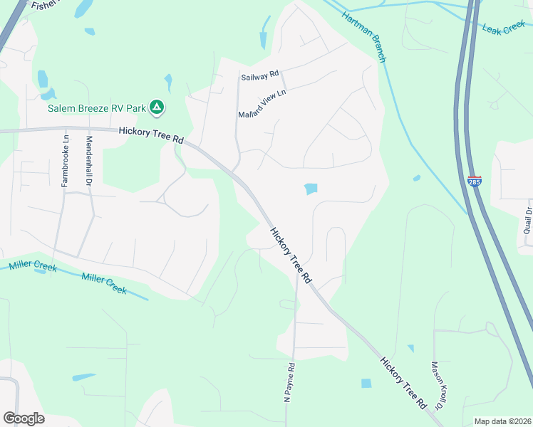 map of restaurants, bars, coffee shops, grocery stores, and more near 2332 Hickory Tree Road in Winston-Salem