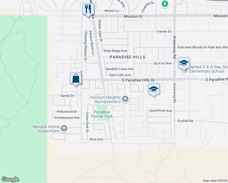 map of restaurants, bars, coffee shops, grocery stores, and more near 650 Moonlight Stroll Street in Henderson