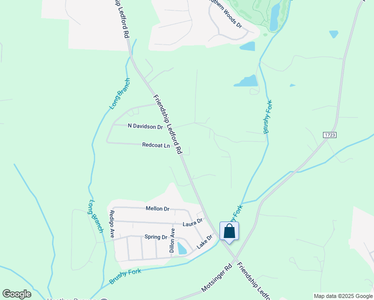 map of restaurants, bars, coffee shops, grocery stores, and more near 4068 Friendship Ledford Road in Winston-Salem