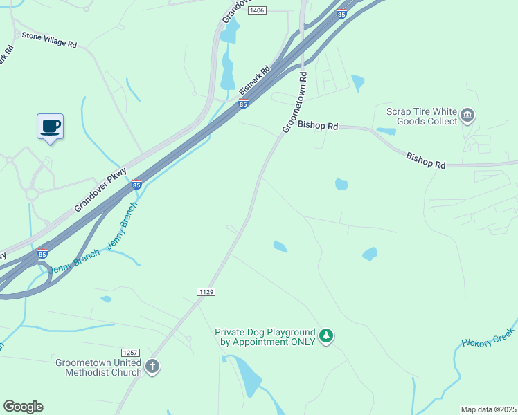 map of restaurants, bars, coffee shops, grocery stores, and more near 4613 Groometown Road in Greensboro