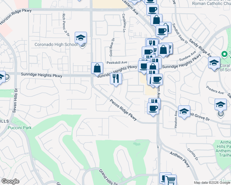 map of restaurants, bars, coffee shops, grocery stores, and more near 1024 Fairbury Street in Henderson