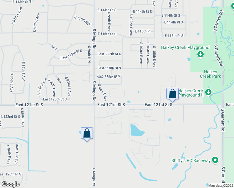 map of restaurants, bars, coffee shops, grocery stores, and more near 9999 East 121st Street South in Bixby