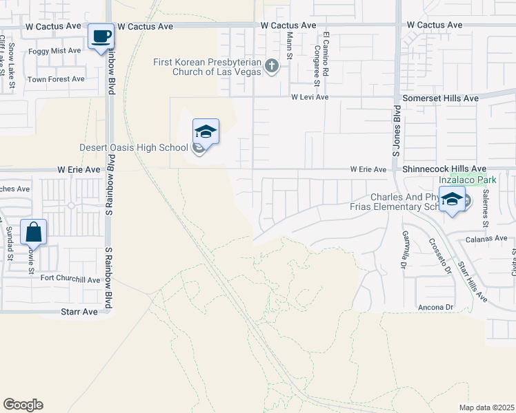 map of restaurants, bars, coffee shops, grocery stores, and more near 11005 Jordyn Hill Street in Las Vegas