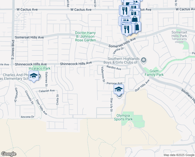 map of restaurants, bars, coffee shops, grocery stores, and more near 5167 Numidia Avenue in Las Vegas